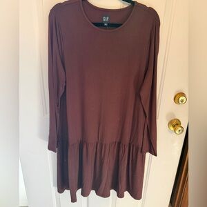 NWT GAP Brown Long Sleeve Drop Waist Dress